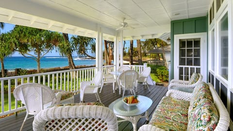 Hale Ani at Brennecke Beach - Oceanfront Lanai View - Parrish Kauai