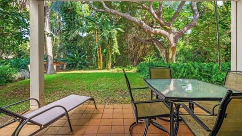 Waikomo Stream Villas #403 - Covered Dining & Lounging Lanai - Parrish Kauai