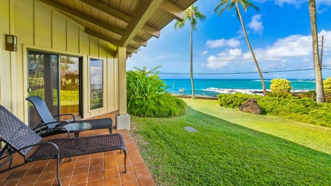 Nihi Kai Villas at Poipu #101 - Oceanfront Lounging Lanai - Parrish Kauai