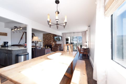 Dining Space looking into the Main Living Space and Kitchen