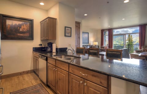 Kitchen overlook into the Living Space