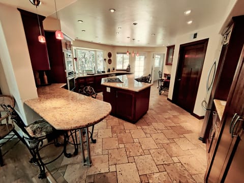 Optional Serving Bar with Stools, Large Formal Kitchen