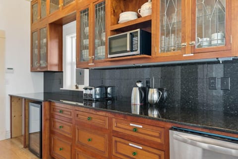 The kitchen id fully-stocked for all you cooking needs