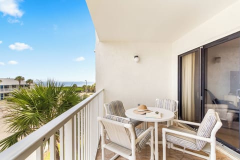 Large private balcony with ocean view to the east