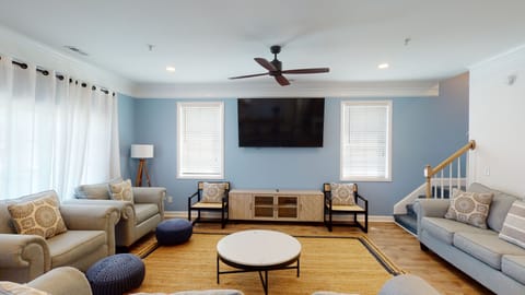 Comfortable seating and a large TV make this the perfect spot to unwind after an adventure filled day in Myrtle Beach.