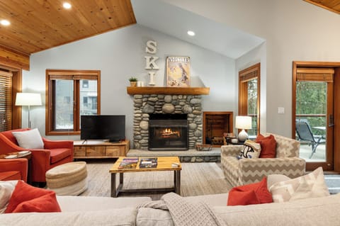Main Floor - Living Room With Wood Burning Fireplace