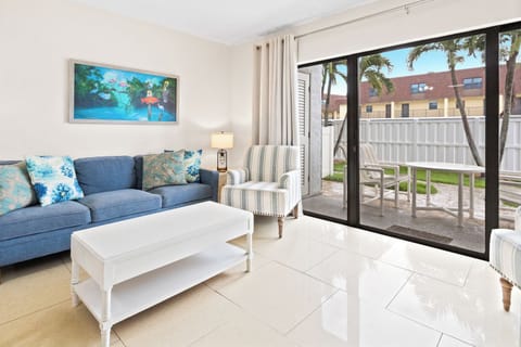 Living room with ground floor patio walkout