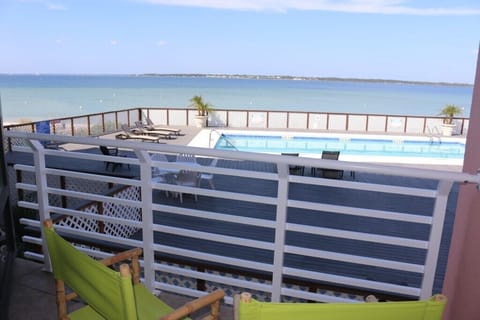 Great view of pool and the bay