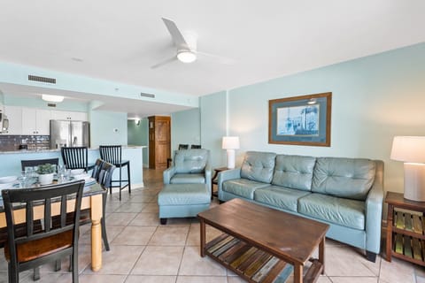 Open floor plans maximize the space in the condo - Living area offers amazing views of the gulf
