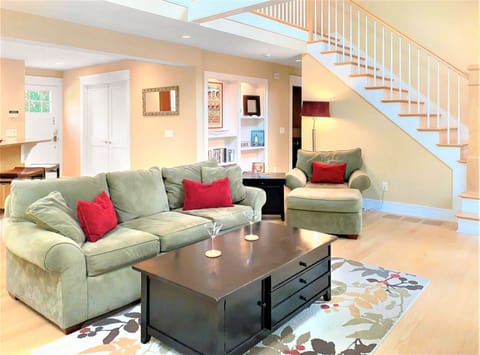 Open living with cathedral ceilings. Stairs to the 2nd floor - 22 Charlene Lane- Harwich- Cape Cod- New England Vacation Rentals