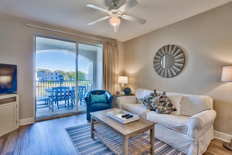 Living Room - Newly updated (2020) 2 bedroom condo at San Remo. New flooring throughout the unit as well as paint.