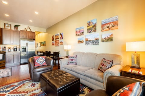 Open living area with comfortable seating and warm décor