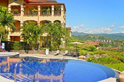 Marbella is located at the hill top, and offers amazing views, large pool area and shaded palapas.