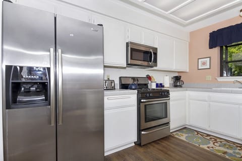 Kitchen with stainless steel appliances