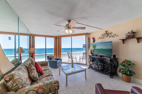 Welcome to Sandpiper, 404 Windward in beautiful beachfront PCB, FL. This condo is beachfront and offers breathtaking views from the floor to ceiling windows.