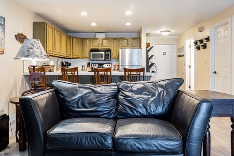 Comfortable leather furnishings in  great room