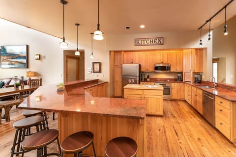 Open kitchen with high end appliances