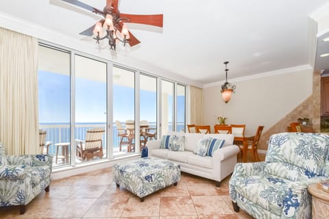 Silver Beach Towers West 1703 - Living Area with Gulf Views