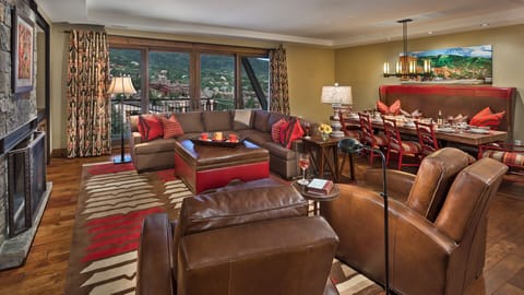 Great Room, Main Level - With fireplace and deck access