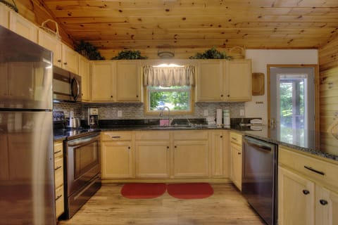 Large fully-equipped kitchen.