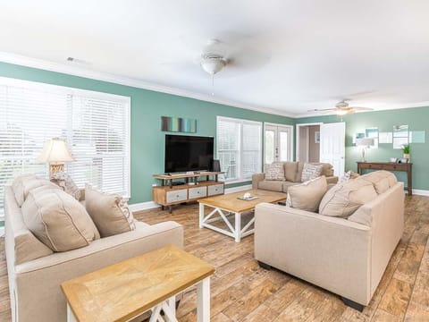 Living Area with 2 Sleeper Sofas and TV