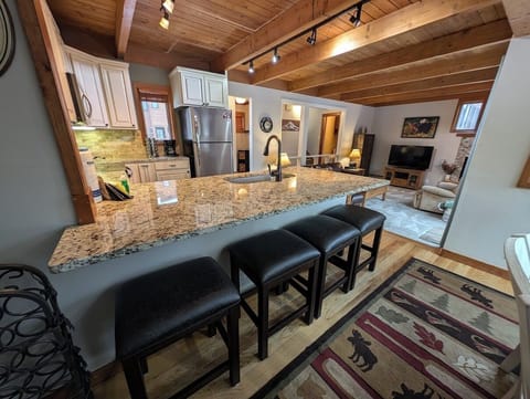 Barstool seating to keep the chef company