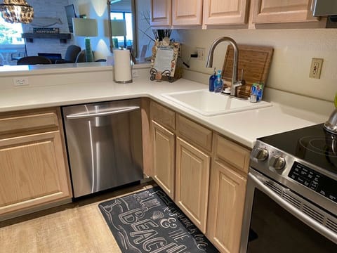 Kitchen with high-end stove and dishwasher