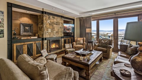 Great Room, Main Level - With valley views