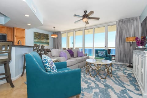 Silver Beach Towers East 1104 - Living Area with Gulf Views