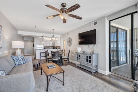 Spacious Living Room Opens to Balcony
