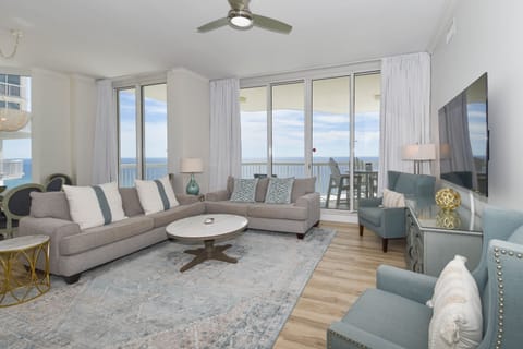 Silver Beach Towers West 1801 - Living Area with Gulf Views