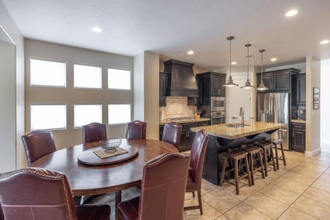 Dining Table - Beautiful round wood table that seats 8.
