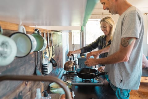 Luxury Tent | Private kitchen | Mini-fridge, microwave, stovetop, coffee/tea maker