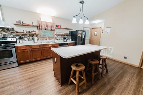 Indoors, Kitchen, Kitchen Island, Hardwood, Floor