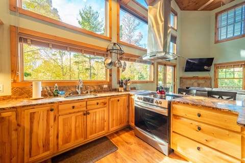 Enjoy gorgeous views while making meals at home. 