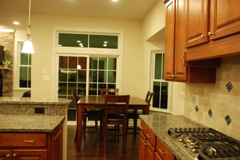 Dinette area connects the outdoor and indoor space.