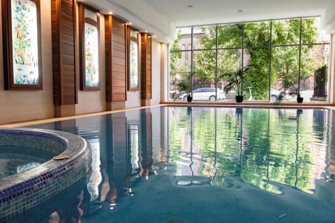 Indoor pool, open 5:00 PM to 9:00 PM, sun loungers