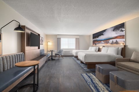 Premium bedding, pillowtop beds, laptop workspace, iron/ironing board