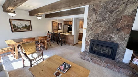 Living area with gas fireplace