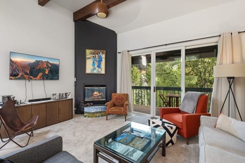 A cozy fireplace for cool mountain evenings.