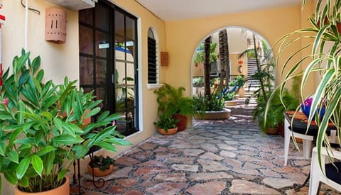Your patio door opens onto a covered patio/walk way.