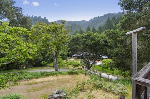 Looking from Farm House deck to Pool House