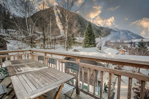 balcony, mountain view