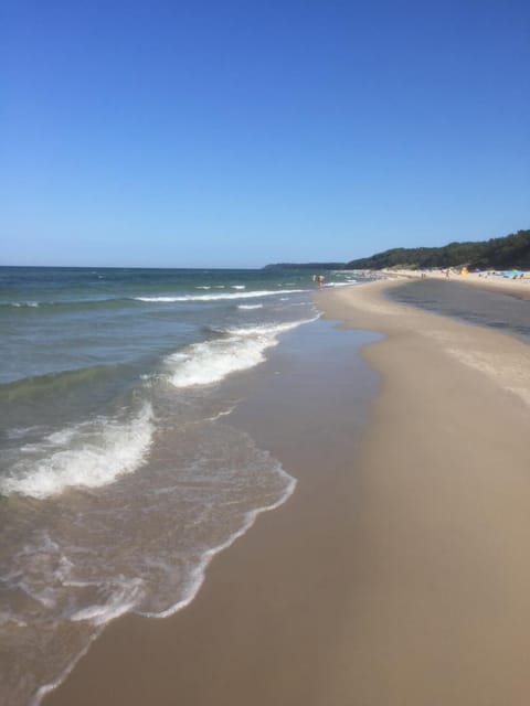 On the beach, white sand