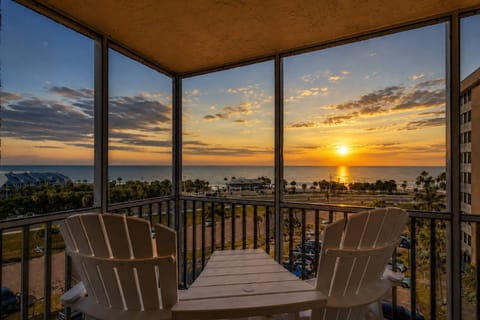 Unwind each evening with breathtaking sunsets from the private screened balcony. The coastal setting makes an unforgettable backdrop for your getaway.