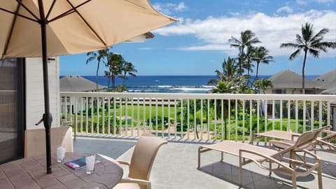 Poipu Kapili Resort #27 - Ocean View Penthouse Dining & Lounging Lanai View - Parrish Kauai