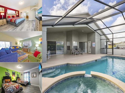 Vacation rental near Disney managed by Orlando rent a villa with a screened in private pool and spa