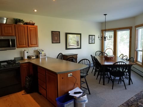 kitchen and dining area