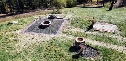 New Fire Pit and Regulation Horseshoe on South Lawn