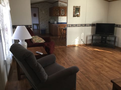 Living room with Direct TV and Starz !